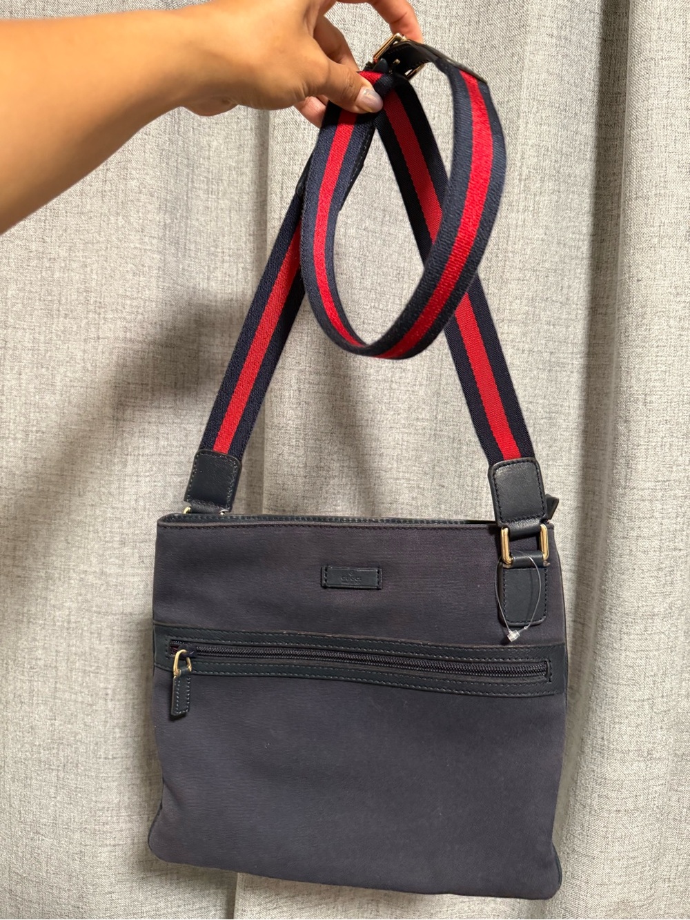Gucci Crossbody Bag with Red&blue sherry line Strap